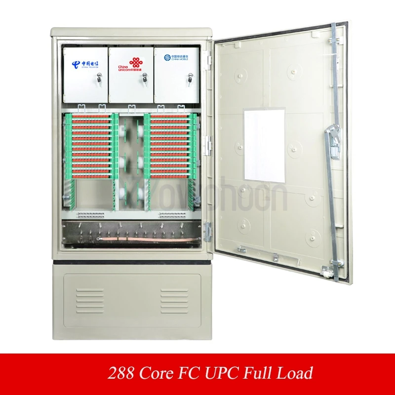 Fiber Optic Cabinet for Telecom Equipment, SMC Outdoor IP65, Customized, 288, 432 Core Cross Connect Cabinet