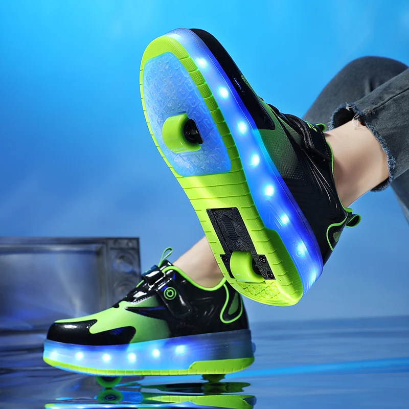 High quality roller skates Fashion youth multi-functional sports shoes with light single row roller skates