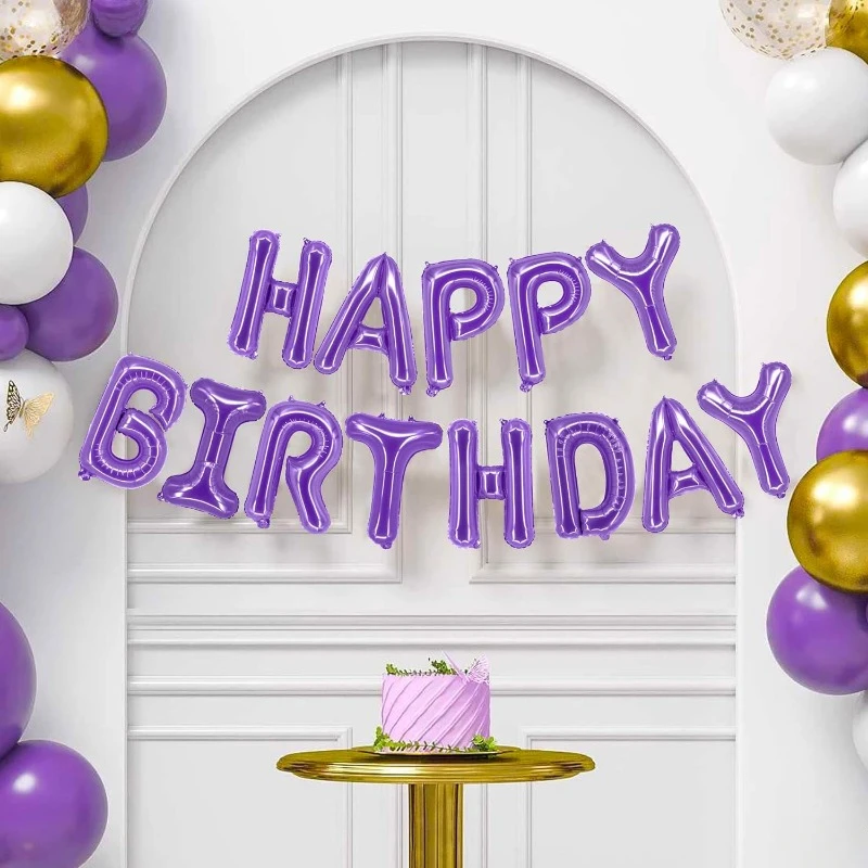 16 Inch Purple Foil Happy Birthday Banner Balloons Decorations Lavender Happy Birthday Lilac Happy Birthday Baby Shower Ballloon