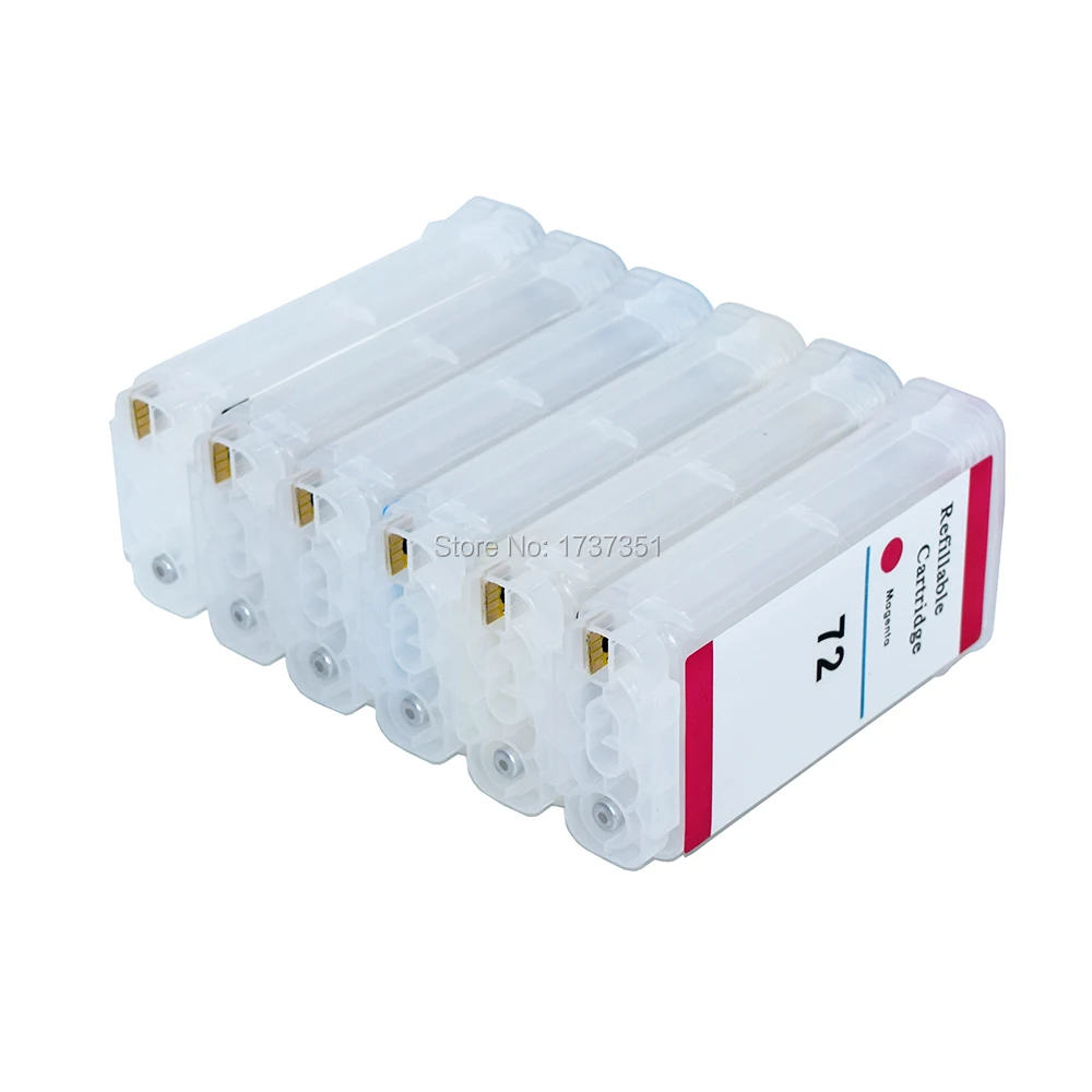 6PCS Refillable Ink Cartridge For HP Designjet T620 T770 T790 T795 T1120 T1200T 1300 T2300 Printer With ARC Chip