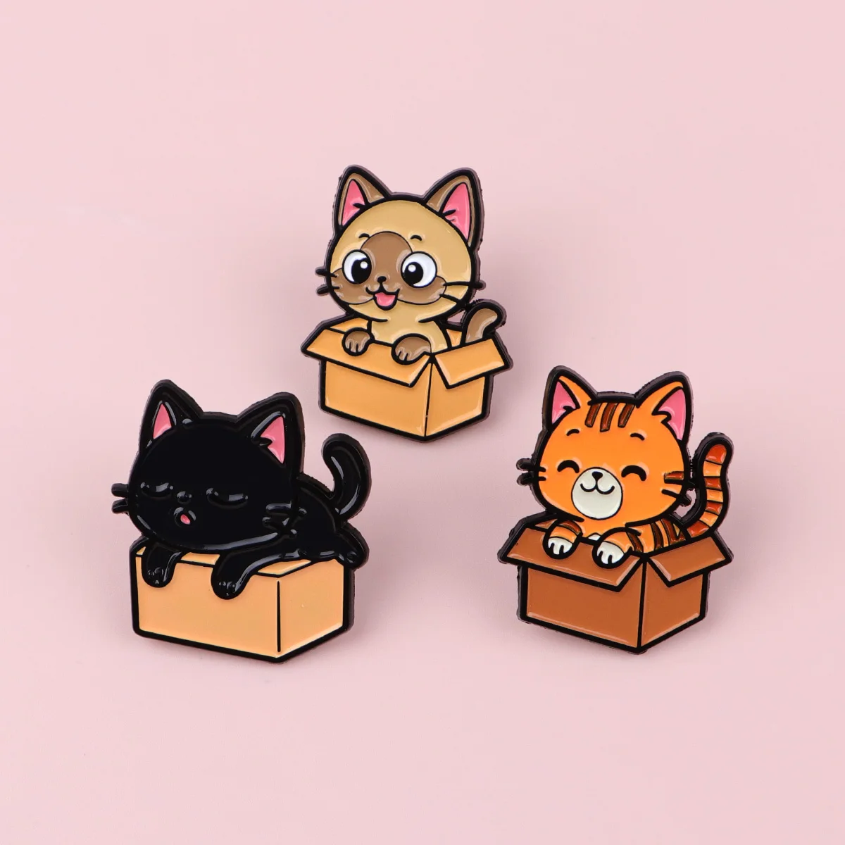 لطيف ملون القط المينا دبابيس شارات الحيوانات التلبيب دبابيس للملابس حقائب الظهر الأزياء والمجوهرات والاكسسوارات هدية #6