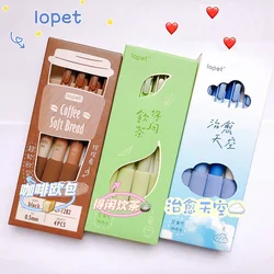 Kawaii Lopet 4pcs/Set Gel Pen Stationery Caneta Super Soft Sheath Cover 0.5mm Black Color Ink Writing Office School Quick Dry