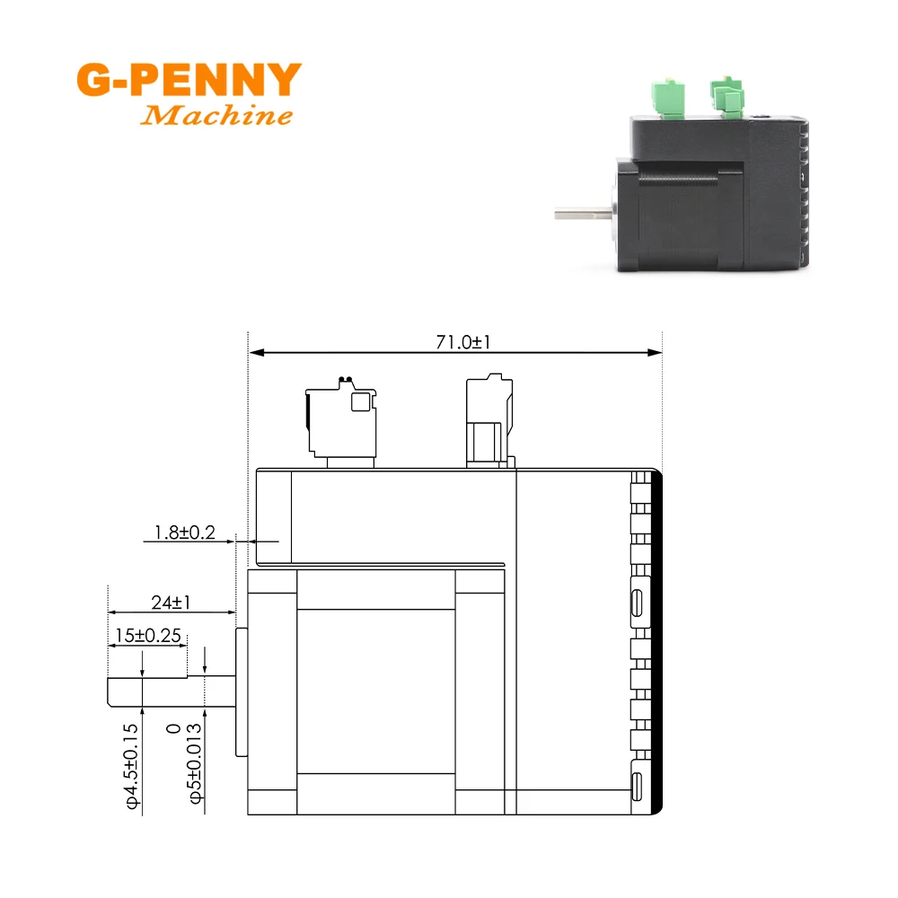 G-PENNY Nema17 0.5Nm 1.2A Closed loop Stepper servo motor with driver Servo-stepper motor & drive Hybrid