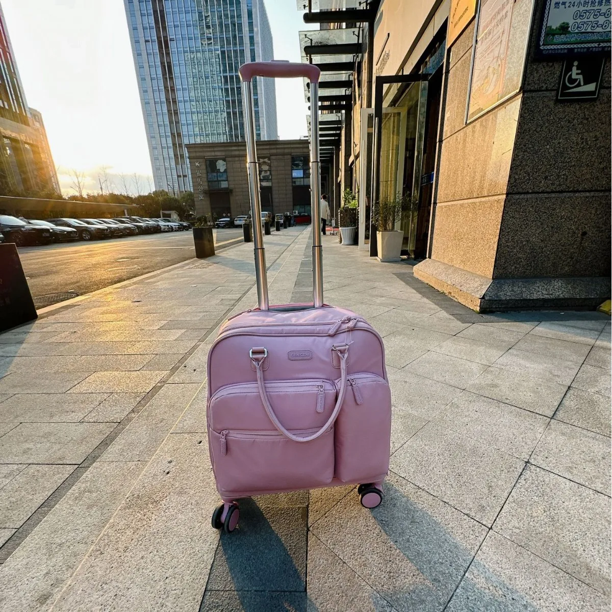 حقيبة يد بتصميم جديد مقاس 18 بوصة حقيبة سفر للنساء خفيفة الوزن ومتينة وصامتة وناعمة ومناسبة لأمتعة الصعود #3