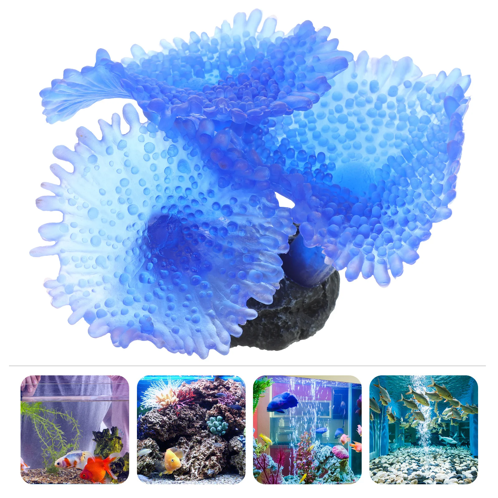 

Simulation Coral Ornament Silicone Fish Tank Decor For Aquarium Desktop Office Vivid Artificial Underwater Plant
