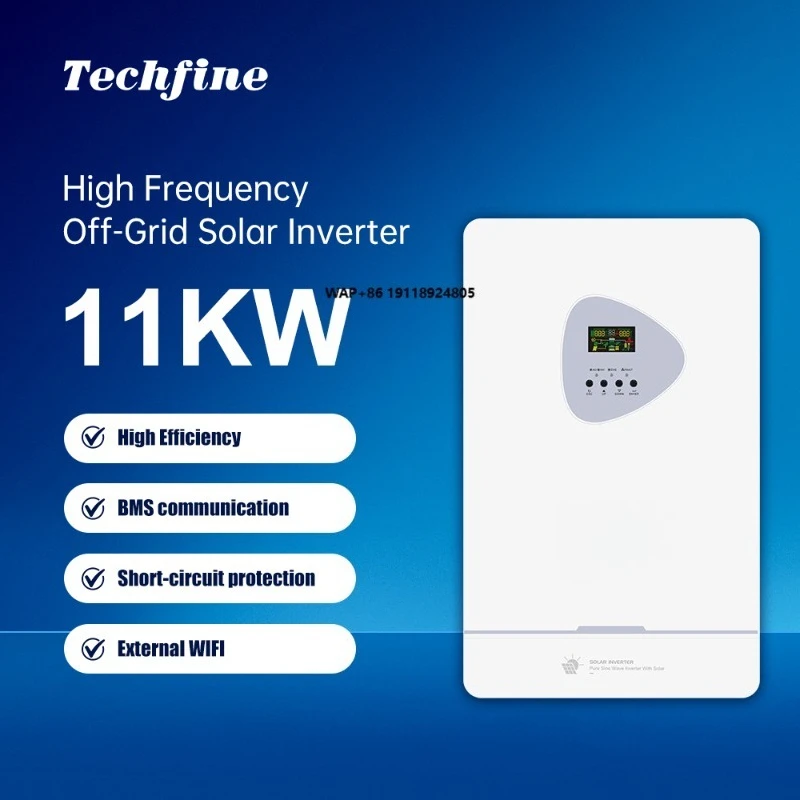 Dual  Design High Frequency 11KW On/off Grid Hybrid Solar Inverter for Solar Energy Battery System with WIFI Standard