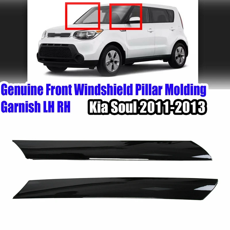Car Exterior Molding Windshield Pillar Trim Front Left + Right Side For Kia Soul 2010-2013 86170-2K500 86180-2K500