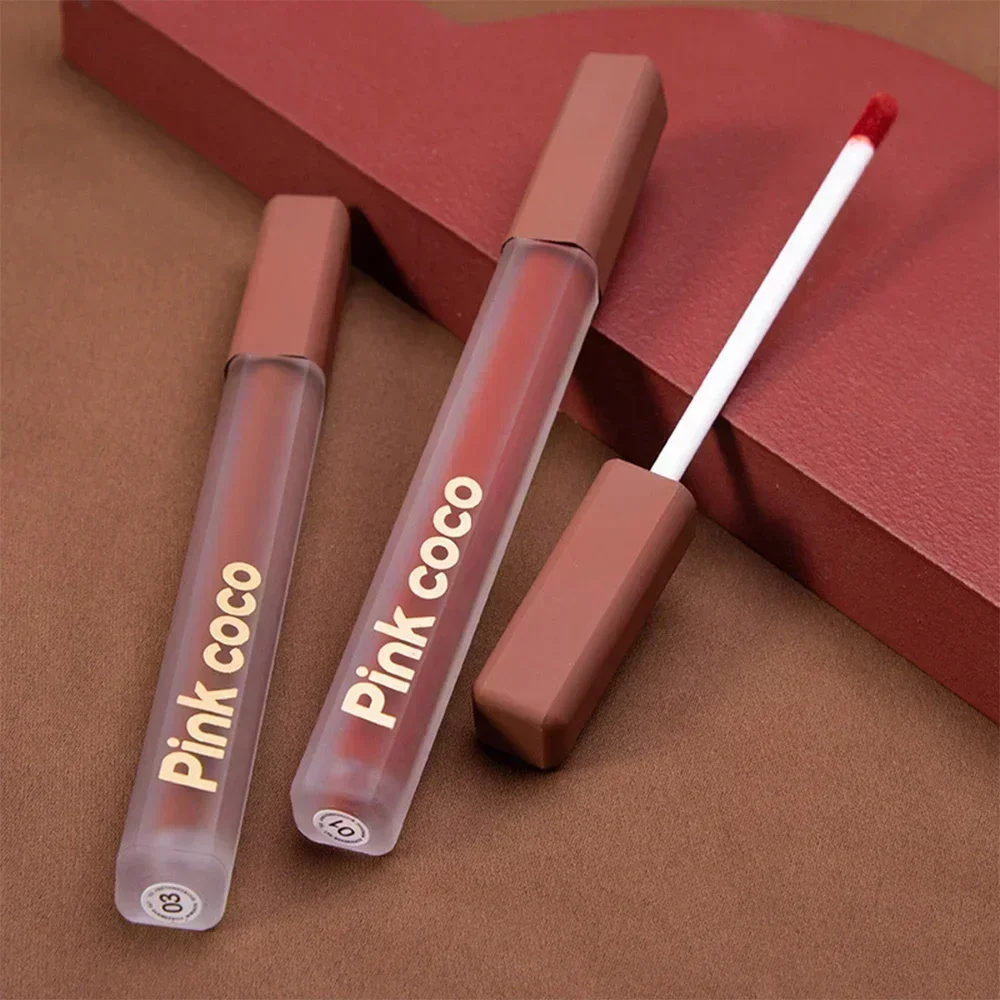 Waterproof Matte Lip Glaze Sexy Nude Red Long Lasting Velvet Lip Gloss Non-stick Cup Liquid Lipsticks Lip Makeup Korean Cosmetic