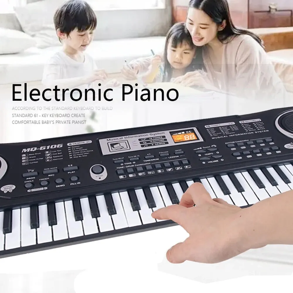 Kids Electronic Piano Keyboard Portable 61 / 37 Keys Organ with Microphone Education Toys Musical Instrument Gift for Child Begi