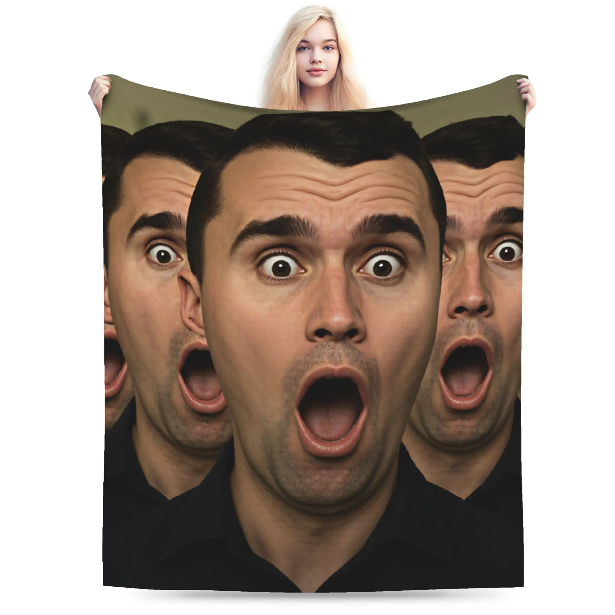 Funny Charlie Kirk Plush Blanket Girls Boys  Flannel  Blanket For Couch Chair Sofa Bed Warm Soft Custom Quality Bedspread Gift