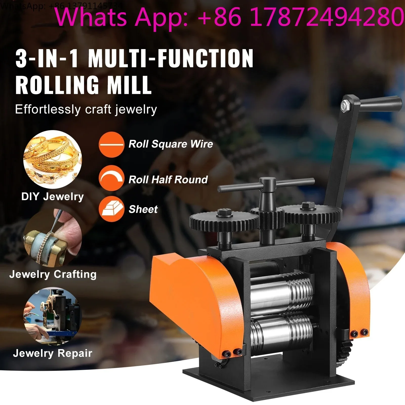 

45/57/75/76 mm Jewelry Rolling Mill Machine 3in1 Multi-function Rolling Mill for Metal Jewelry Making Sheet Square Wire