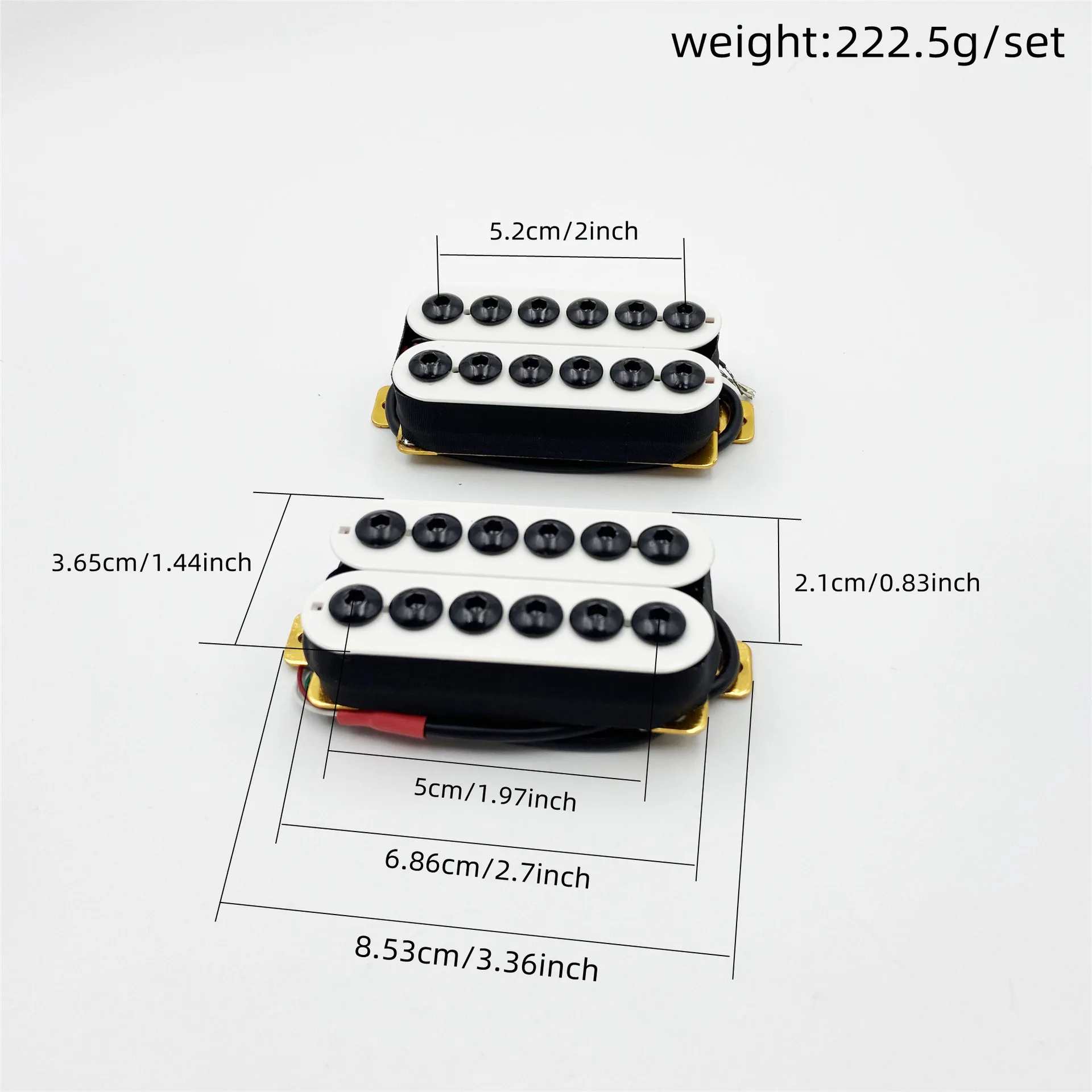 Black White Guitar  Humbucker Pickup Set 4-Wire Dual Coil for 6-String Electric Guitar Pickup