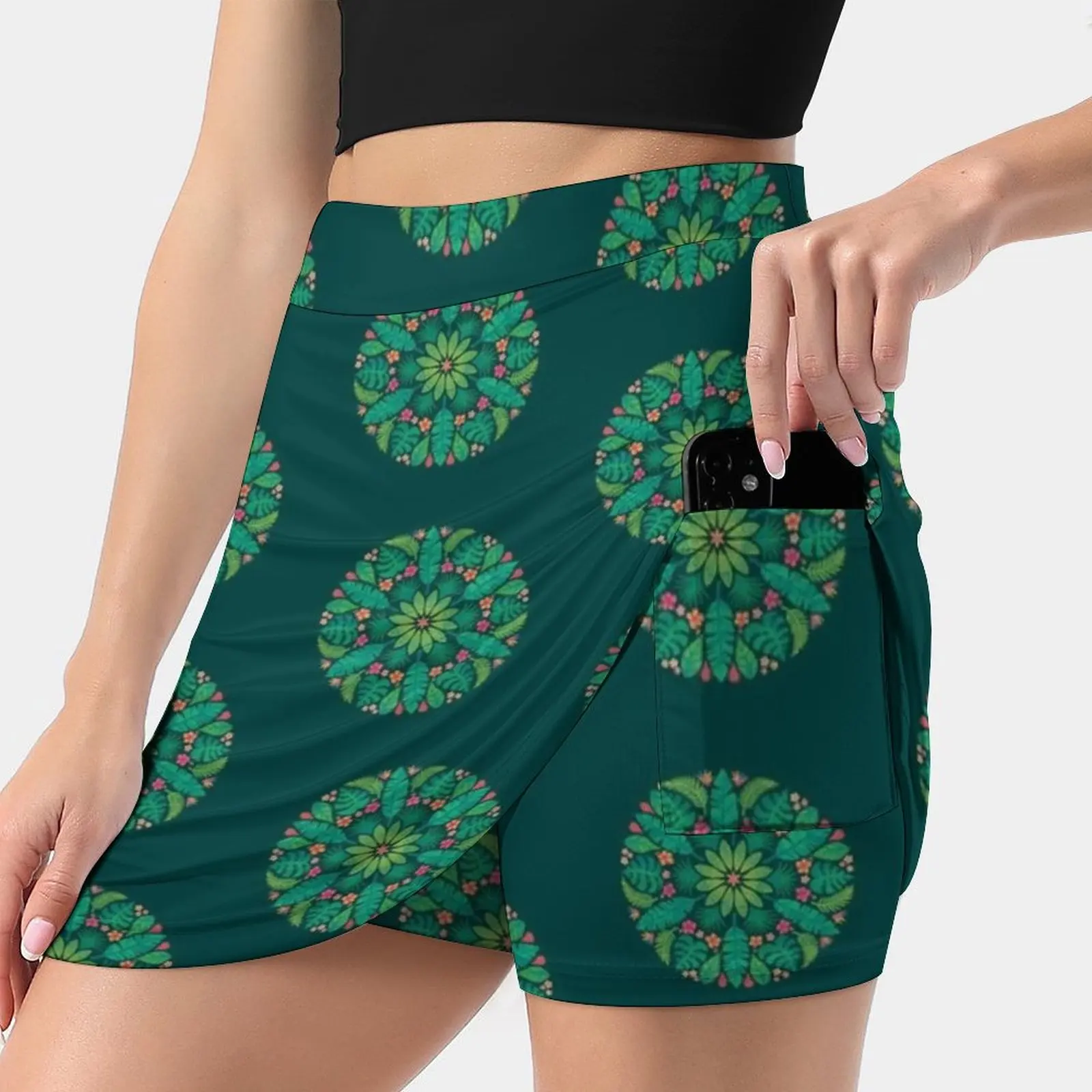 Tropical Sun Skirts Woman Fashion 2022 Pant Skirt Mini Skirts Office Short Skirt Tropical Leaves Flowers Plants Vegetation