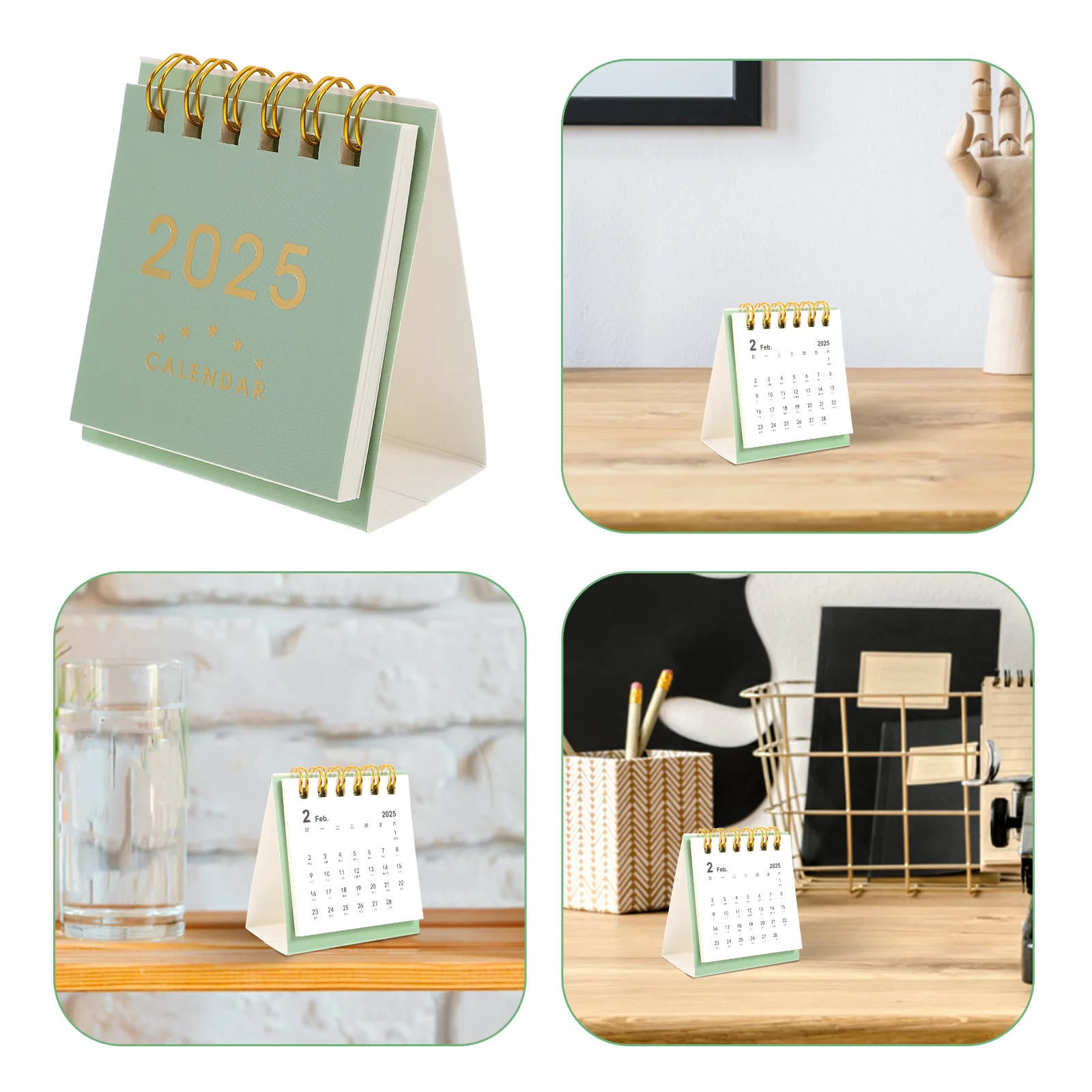 

2025 Desk Calendar Modern Table Office Home Supplies Standing Delicate Mini Calendars Accessories for Women