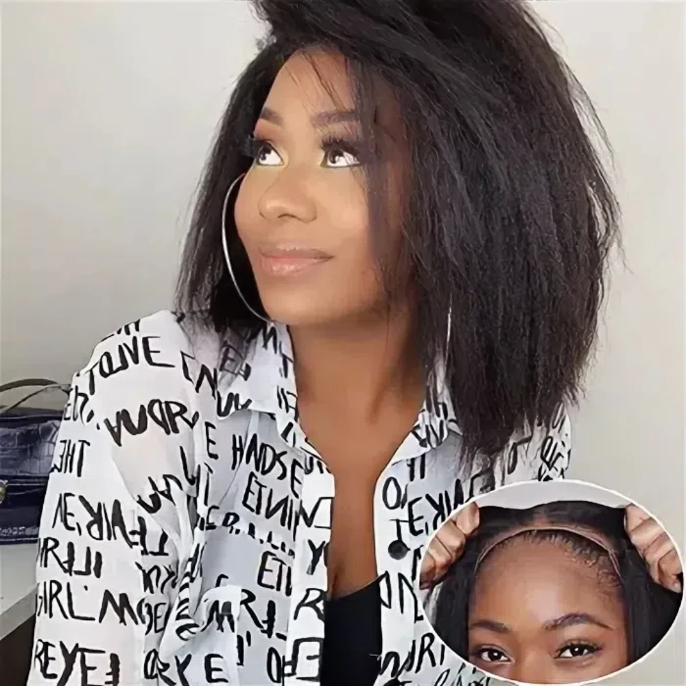

Yaki Straight Bob 100% Brazilian Glueless Human Hair Wig 6x4 Glueless Wig Brazilian Human Hair For Women 200% Density