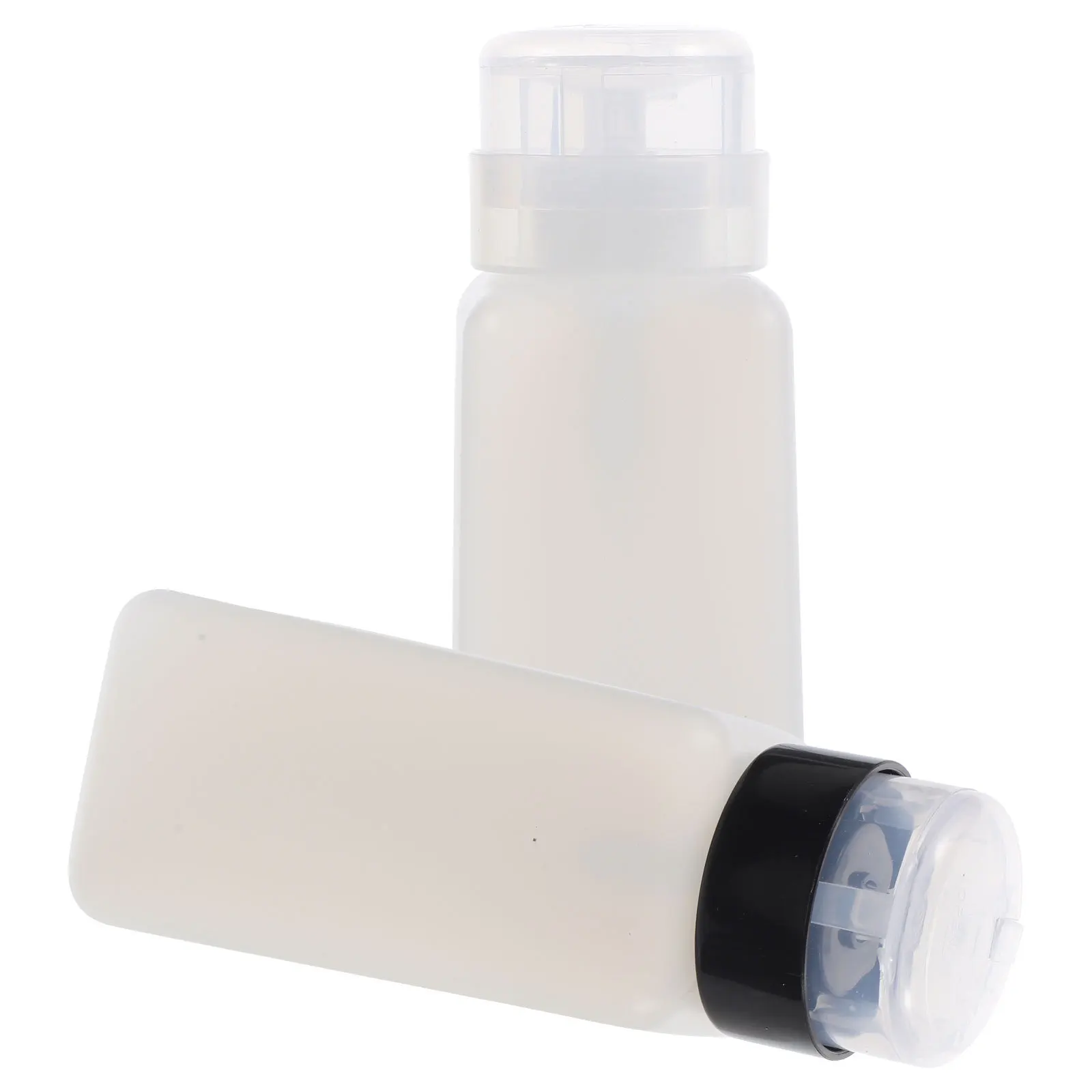 2Pcs 250ml Push Down Pump Dispenser Nail Polish Remover Bottle Easy Press Travel Refillable Liquid Storage