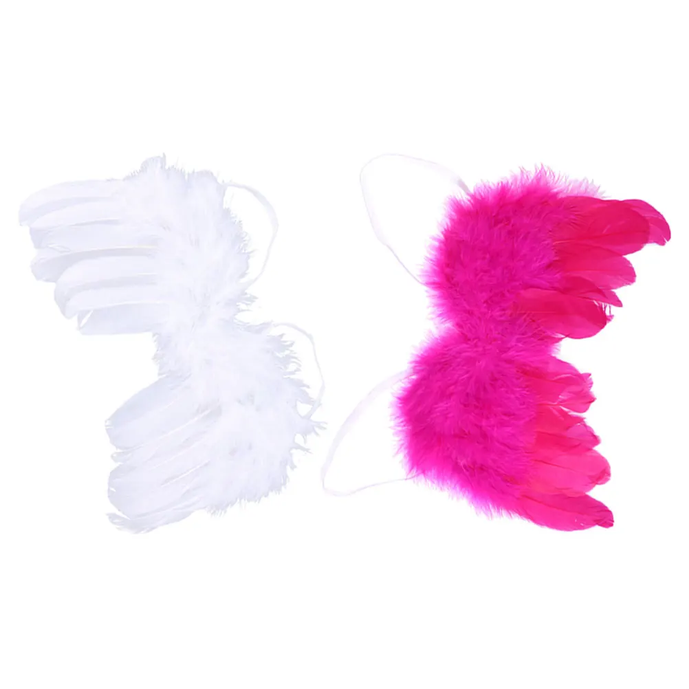 

2PCS Angel Plumage Wings Baby Newborn Halloween Costume Props Shower Birthday Photoshoot Outfits Girls Cosplay Wing