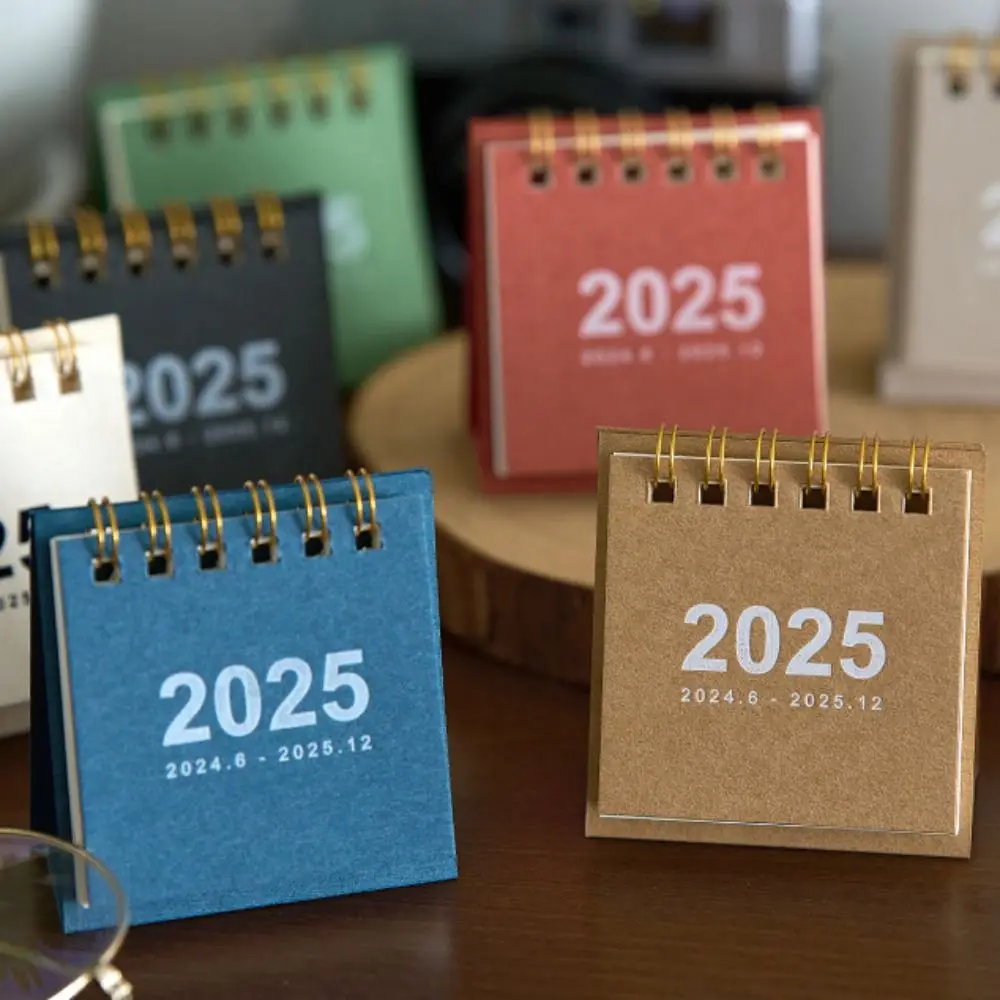 2025 Thick Paper Desk Calendar Home Decoration Office School Supplies Mini Calendar Creative Knickknacks Daily Planner