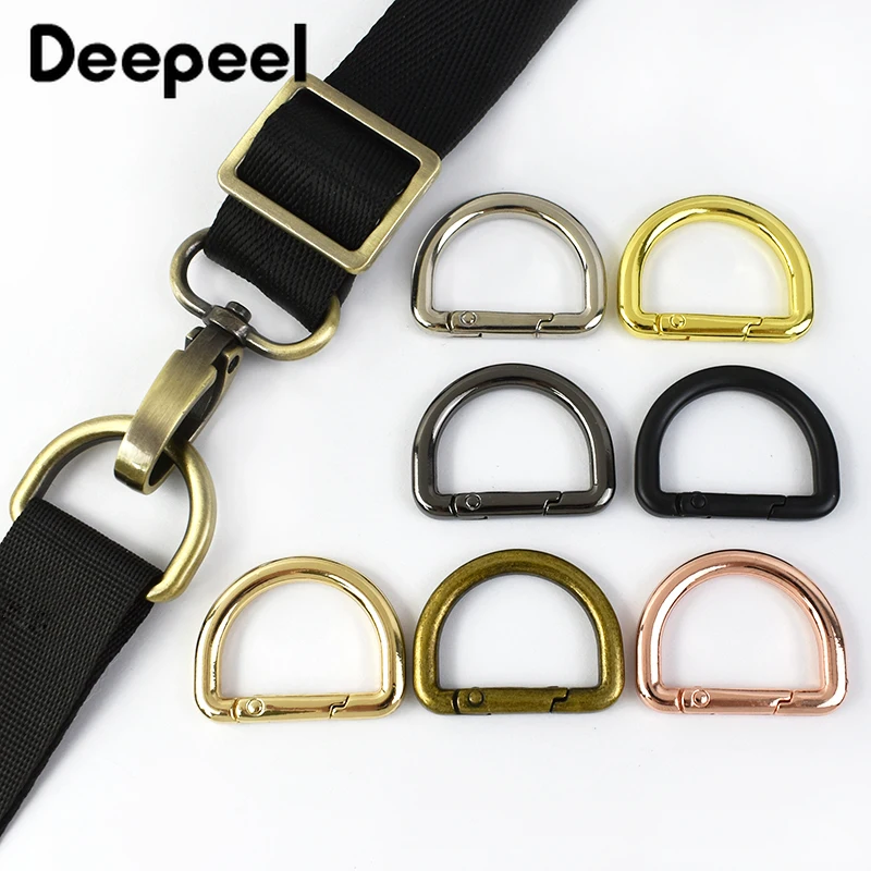 5/10Pcs Deepeel 16/19/25mm Metal D Ring Spring Buckles Bags Strap Belt Openable Rings Connect Clasp Luggage Hardware Accessories