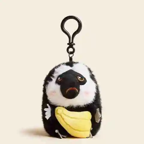 Lelijke grappige sleutelhanger, zwarte schattige portemonnee bedelaar, haar pop hoofdtelefoontas autosleuteltas charme kerstcadeau
