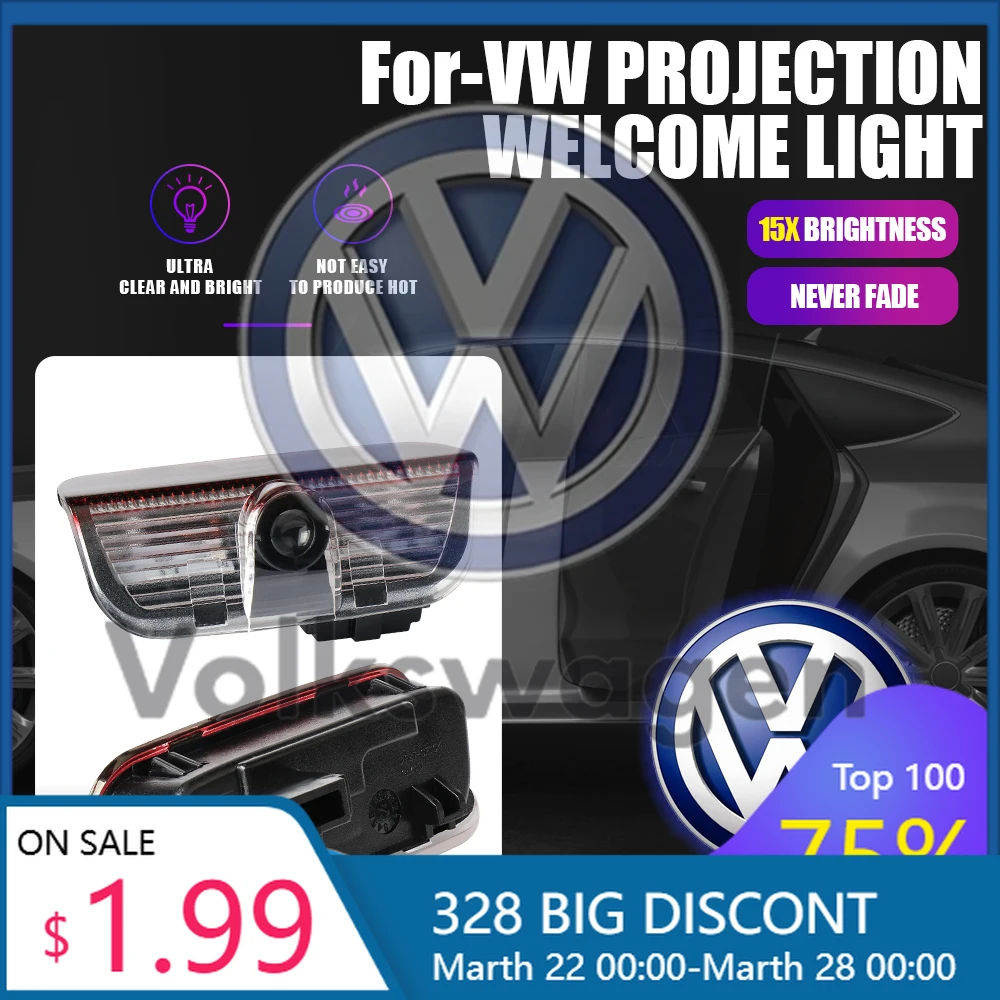 

Лазерный проектор логотипа на дверь автомобиля, HD-подсветка для VW Volkswagen Jetta MK5 Golf, Passat CC, Touran.