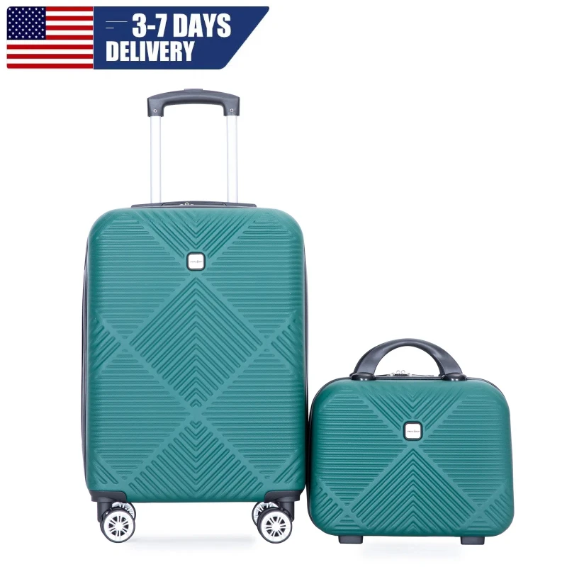 

Luggage Sets 2 Piece Suitcase Set ABS Hardside Luggage with Spinner Wheels,Carry On Luggage with TSA Lock(14/20)