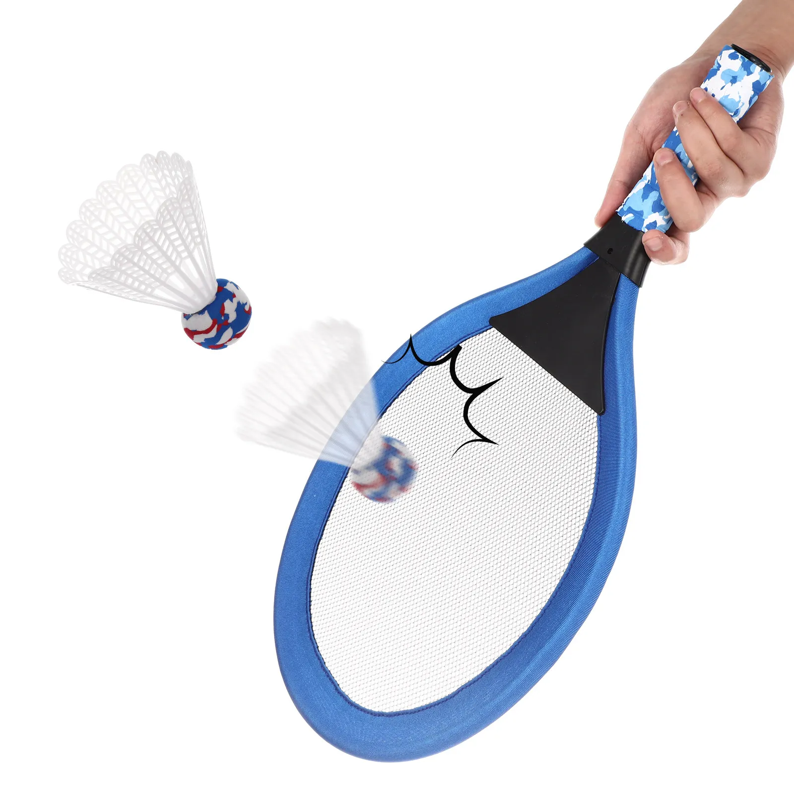 

1Pair Tennis Racket Set 's Multi-Use Badminton Oval Rackets for Kindergarten Outdoor Sports Tennis Rackets
