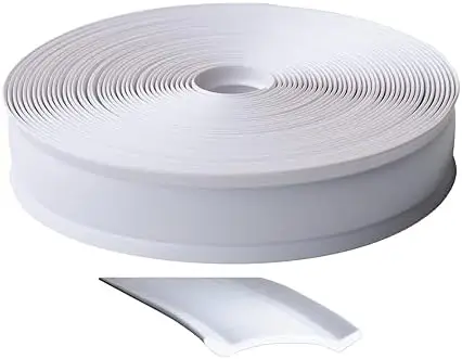 

RV Designer I561 Vinyl Trim – 1" Wide x 50 Ft, White, Heavy-Duty Exterior Molding for RV Roof Edge & Trim