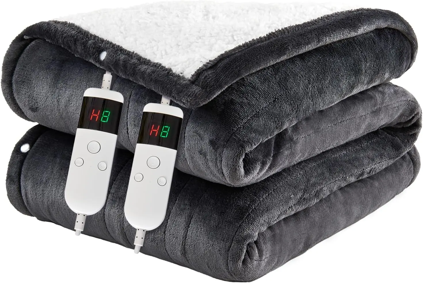 

Soft Flannel Electric Heated King Blanket, 100"x90", 10 Heat Levels, Auto Shut-Off, Machine Washable