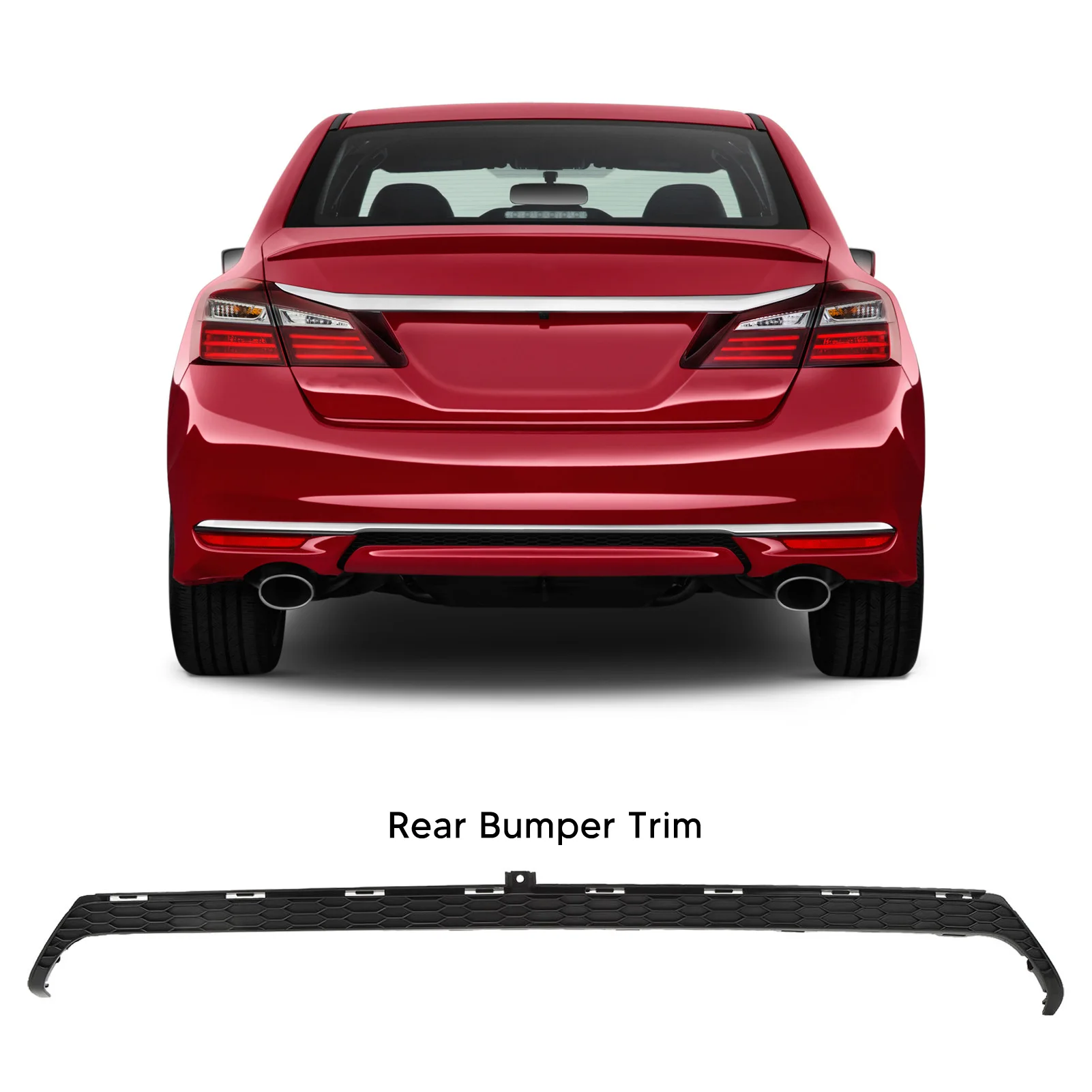 

For Honda Rear Bumper Trim 71502T2FA51 Black Car Bumper Cover Molding For Replacement Honda Accord Sedan 4DR 2016-2017