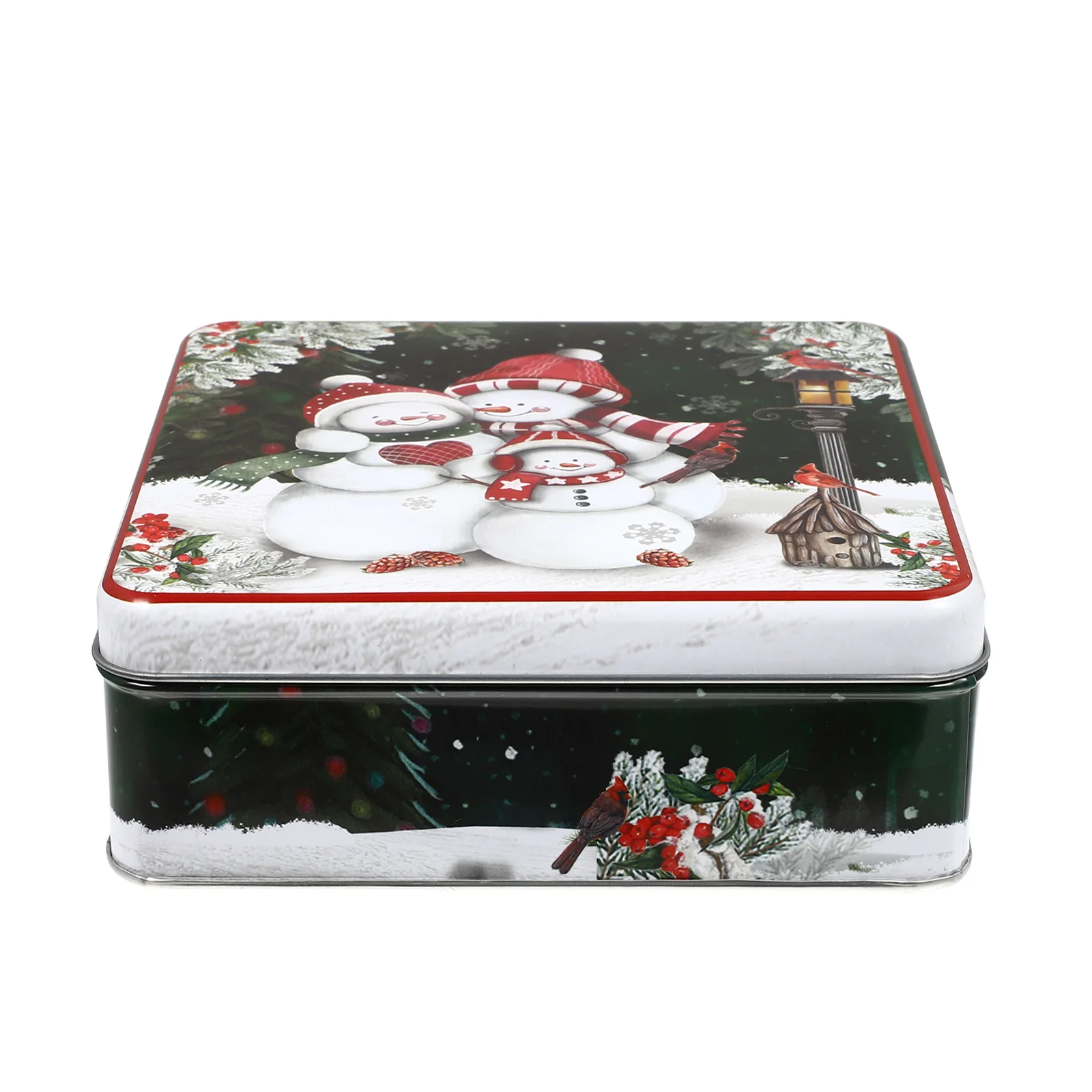 Christmas Cookie Jar Biscuit Box Gift Boxes for Presents Party Favors Holder Large Tin White Iron Small Case