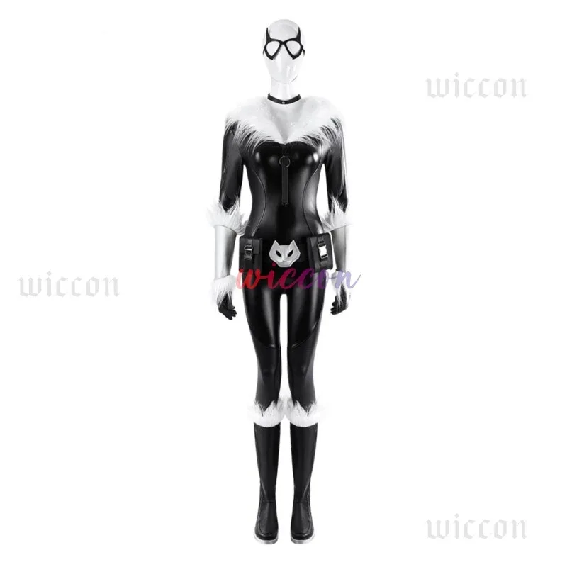 

Костюмы для косплея черного кота для взрослых, сексуальный черный кожаный комбинезон, комбинезон с перчатками, косплей, нарядное платье кошки на Хэллоуин