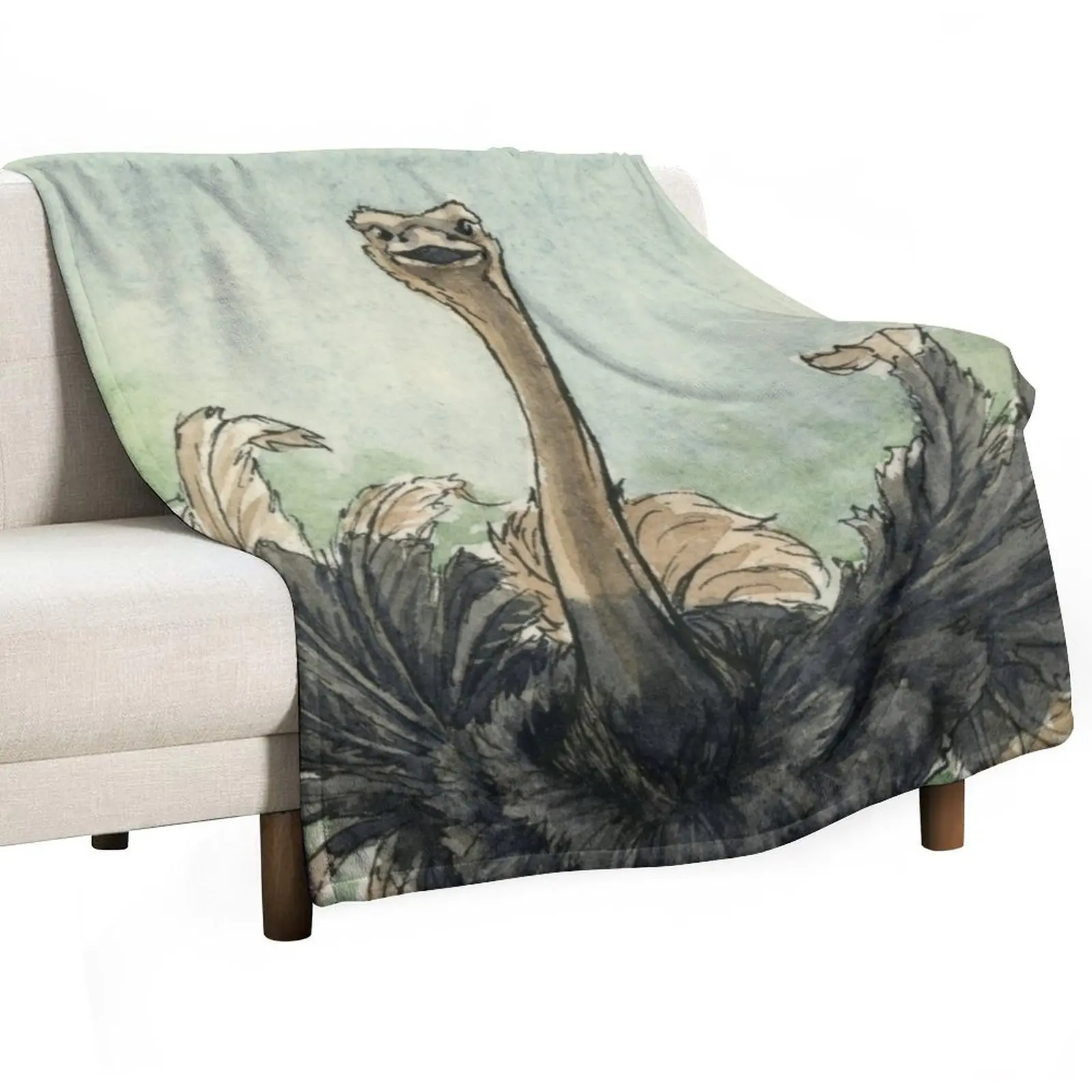 Ostrich Throw Blanket Stuffeds Picnic Warm Softest Heavy Loose Blankets