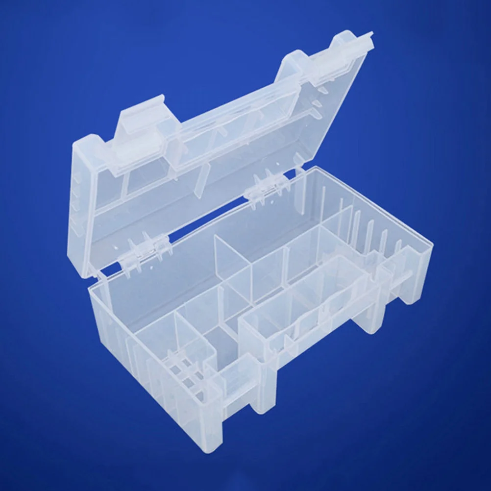 

20 Aa 14 Pack Aaa 2 Pack 9V Storage Box Clear Portable Organizer Case Leakproof Compartment For Card Reader