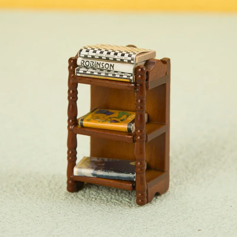 Muebles creativos en miniatura para casa de muñecas, marco de cabecera Simple, estante de almacenamiento funcional Mult, adornos de Micro paisaje, 1:12