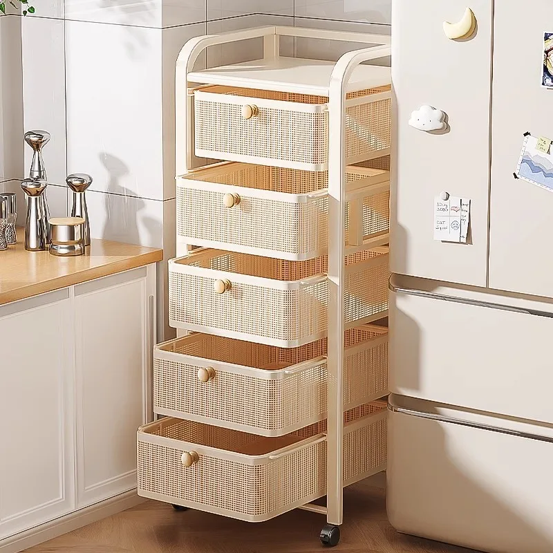 Kitchen crevice rack, floor-to-ceiling multi-layer cabinet drawer storage rack