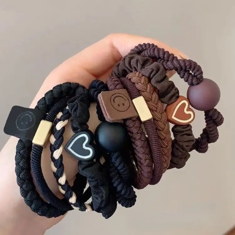 

10 шт., набор резинок для волос, высокая эластичность, не разрывающиеся держатели для хвоста для женщин, создатель булочек, без вытягивания волос