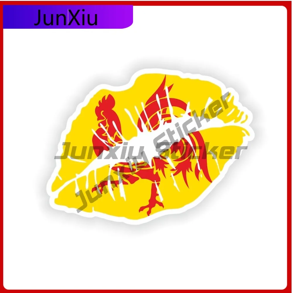

Wallonia Flag Lips Shape With National Emblem Vinyl Decals Rv Decals And Stickers Camping Car Decoration Aesthetic Accessories
