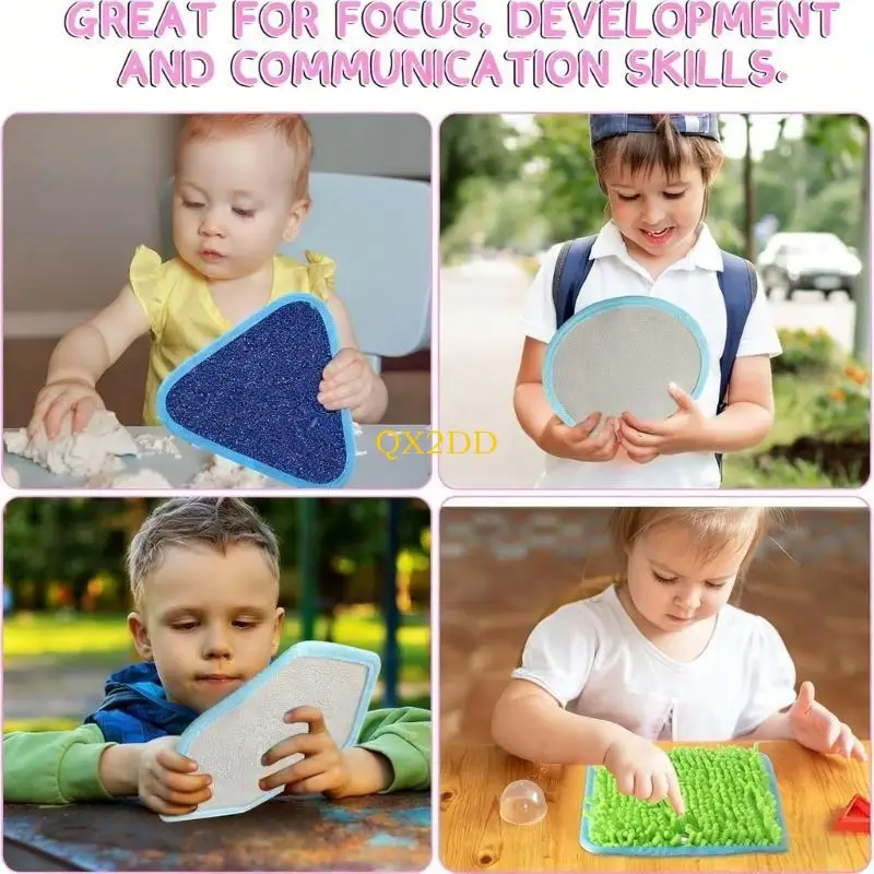 

QX2D Sensory Mats for Infant Development Soft Textured Fabric Activity Pad Easy Fold