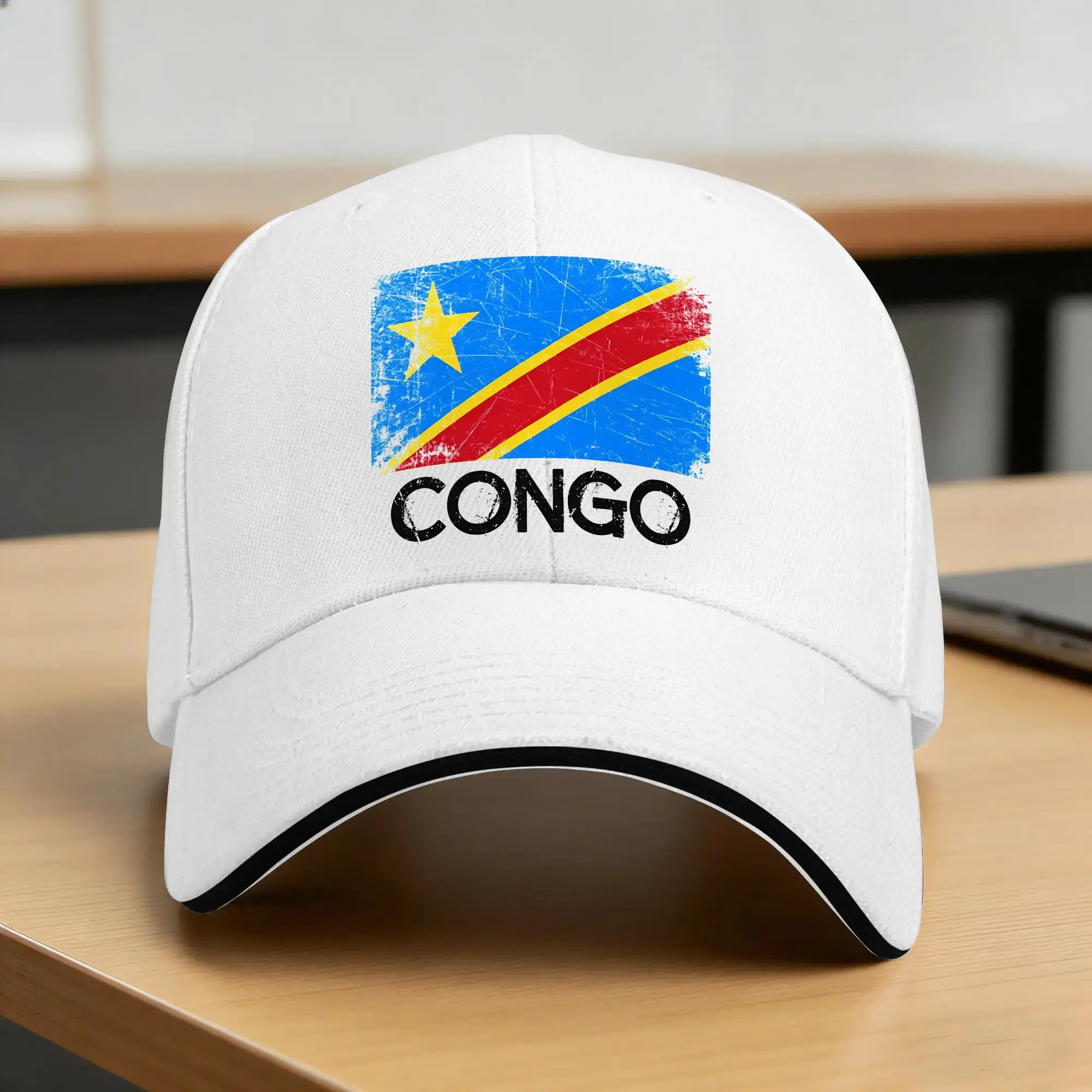 Congolese Flag Vintage Made In Congo Casual Baseball Cap Summer  Trucker Hat Hiking Fishing Hip Hop Hats Baseball Caps
