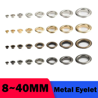 1/20/30Pcs Metal Eyelets Grommets Air Hole Rivet 8mm 10mm 12mm 14mm 20mm 40mm for Leather Bag Shoes Belt Cap Clothes Accessories