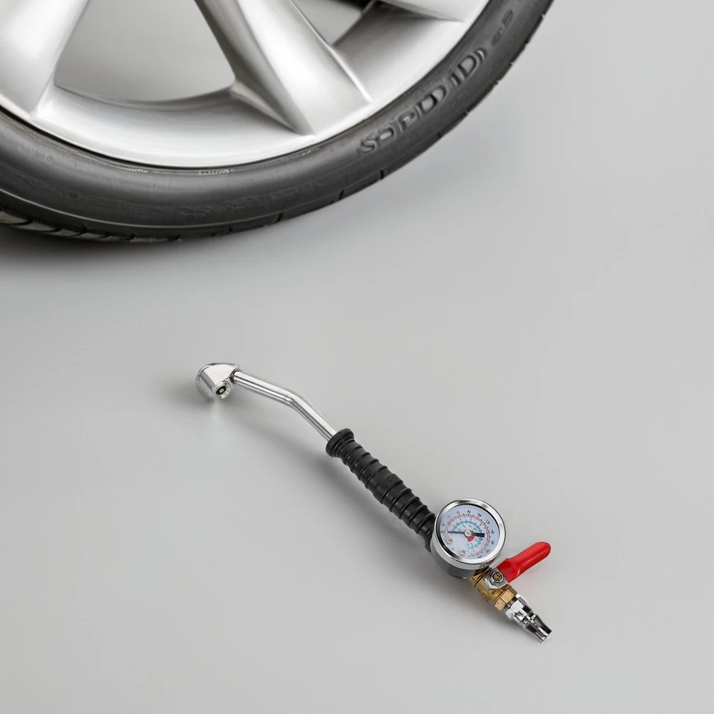

2 pcs Tire Inflator Nozzle Extended Quick Connect Chuck Pressure Gauge Truck Car Bicycle Adapter Hose Portable Inflate