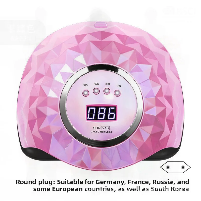 Y13 268W Lampada per unghie ad alta potenza UV/LED Doppia sorgente luminosa 60 Perline Lampada da forno a mano per terapia di nail art