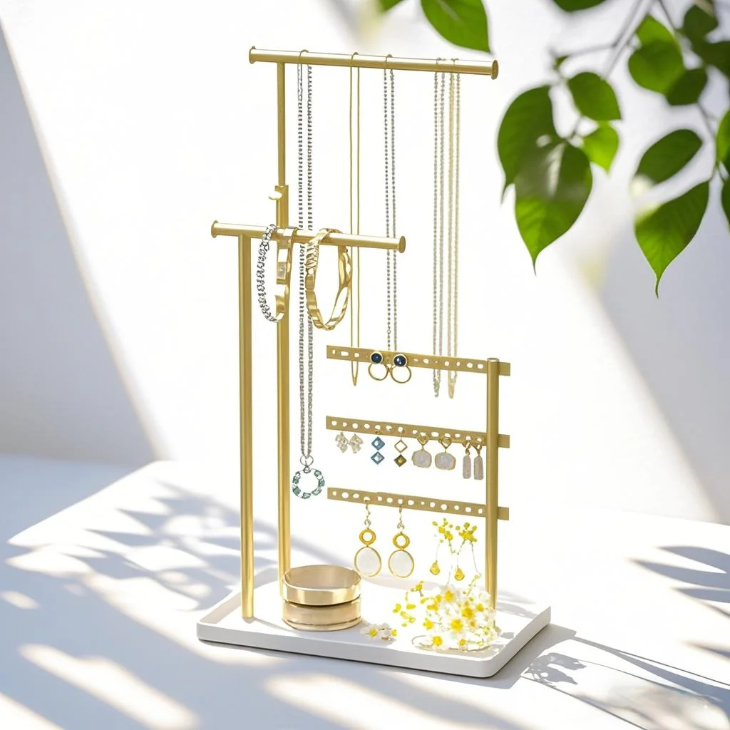 

Homde Jewelry Organizer Holder Metal Office Women’s Elegance Large Jewelry Tree with Necklace Earring Bracelet Rack
