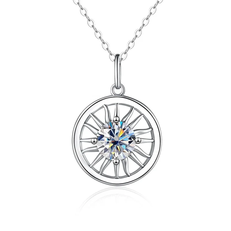 

ZFSILVER модное модное классическое серебро s925 1 карат муассанит простое круглое ожерелье с подвеской женские аксессуары ювелирные изделия подарок L-508