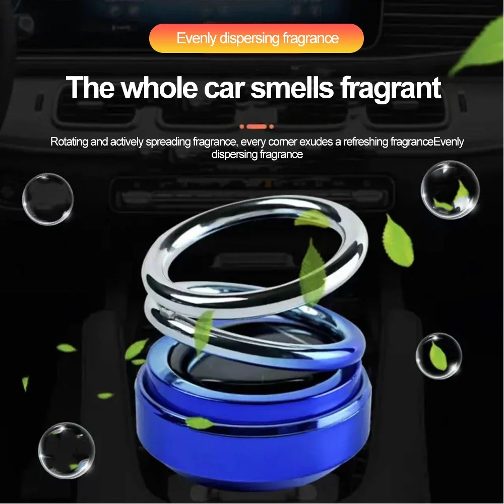 Solar Car Air Freshener Auto Aromatherapy Sun Light Energy Rotation Interior Fragrance Ornament Aroma Diffuser Dashboard Perfume