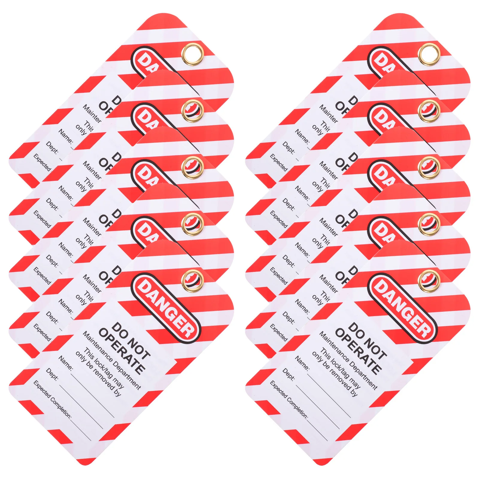 10 قطعة إصلاح معدات التحذير لا تشغيل قفل بلاستيكي معلق علامات السلامة معدات المصنع علامات إصلاح البلاستيك