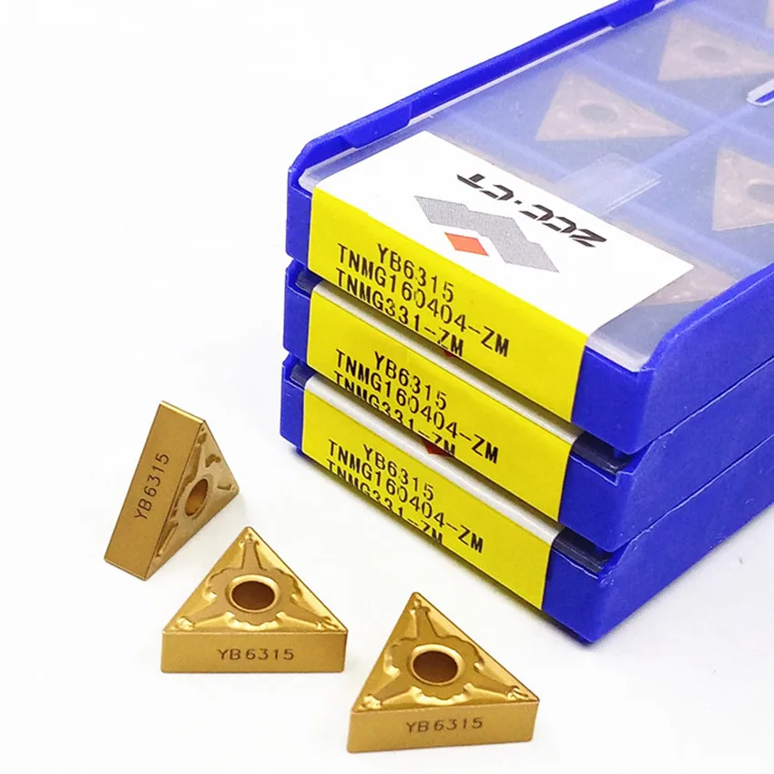 Metal Duro Cnc Inserções 10 Pcs Box Tnmg160404-zm Yb6315 Tnmg160408-zm Yb6315 Tnmg160412-zm Yb6315 Tnmg331 Tnmg332 Tnmg333 Zcc.ct de