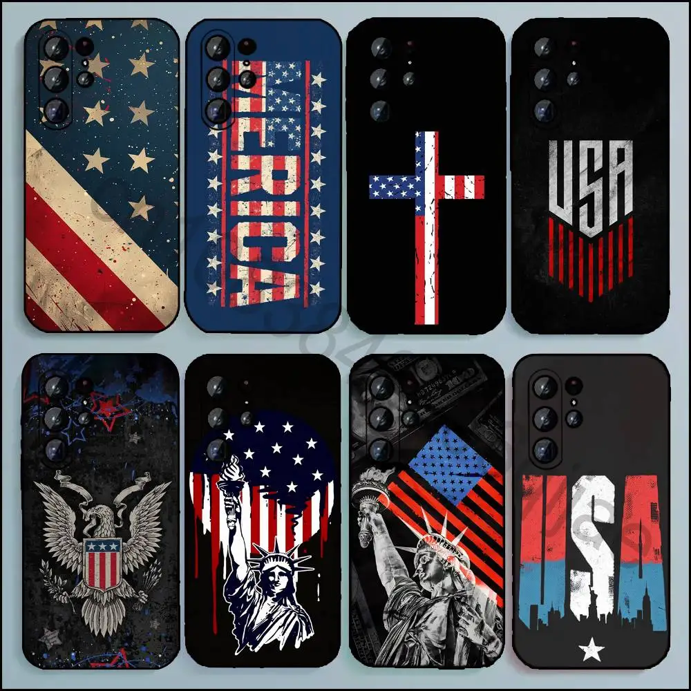 U-USA Phone Case For Samsung Galaxy A20 21 22 31 32 52 53 72 73 80 91 Soft Black Cover
