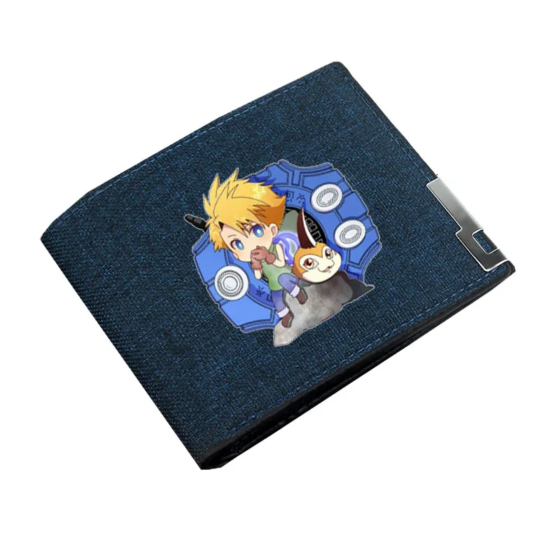 Teenagers Wallet Short Money Bag Kids Coin Purse Bi-fold Holder Canvas Casual Wallet anime  Digimon Adventure  Cartoon Wallet